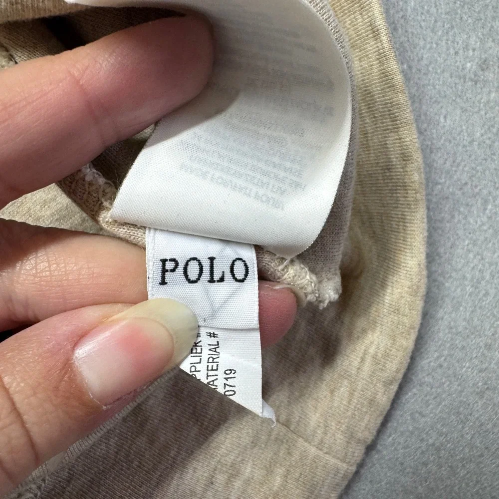 Polo Ralph Lauren Mens Large Oatmeal Heather Shawl Collar Pullover